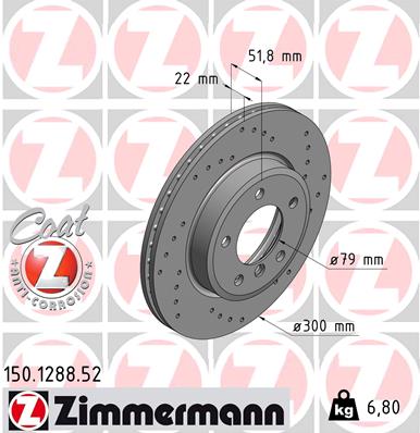 Disc frana ZIMMERMANN 150.1288.52