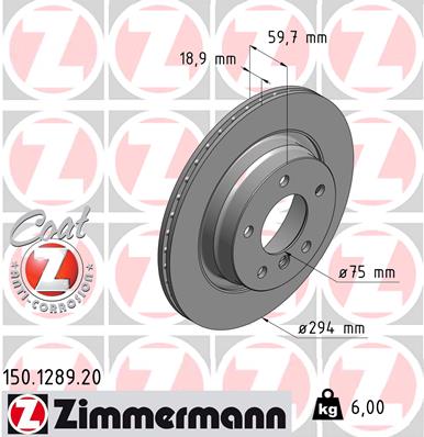 Disc frana ZIMMERMANN 150.1289.20