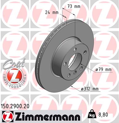 Disc frana ZIMMERMANN 150.2900.20