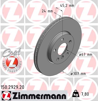 Disc frana ZIMMERMANN 150.2929.20