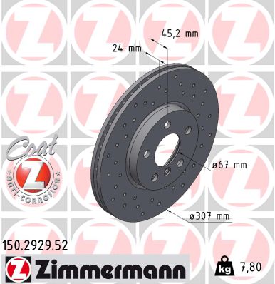 Disc frana ZIMMERMANN 150.2929.52