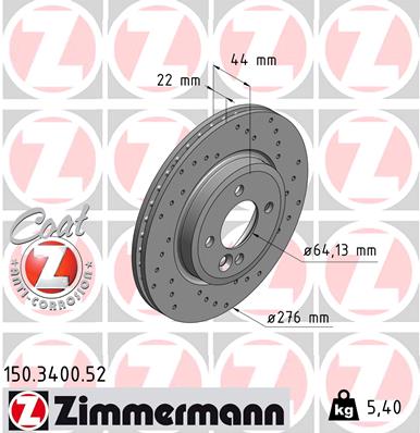 Disc frana ZIMMERMANN 150.3400.52