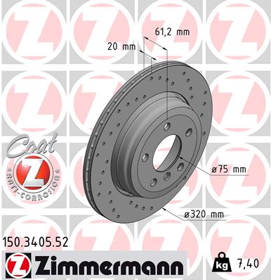 Disc frana ZIMMERMANN 150.3405.52