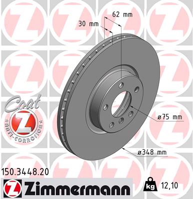 Disc frana ZIMMERMANN 150.3448.20