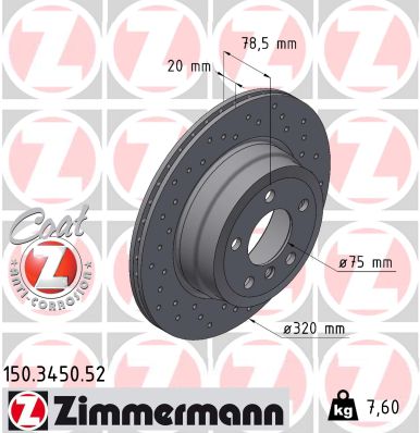Disc frana ZIMMERMANN 150.3450.52