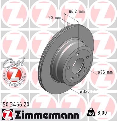 Disc frana ZIMMERMANN 150.3466.20