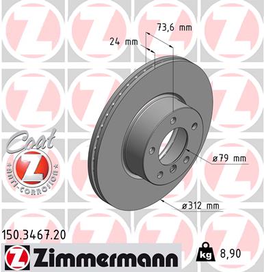 Disc frana ZIMMERMANN 150.3467.20