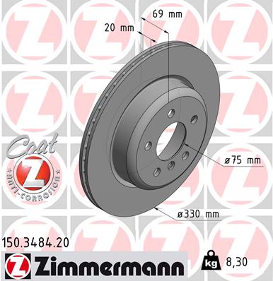 Disc frana ZIMMERMANN 150.3484.20