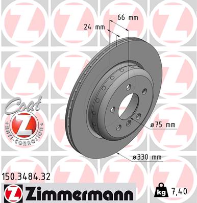 Disc frana ZIMMERMANN 150.3484.32