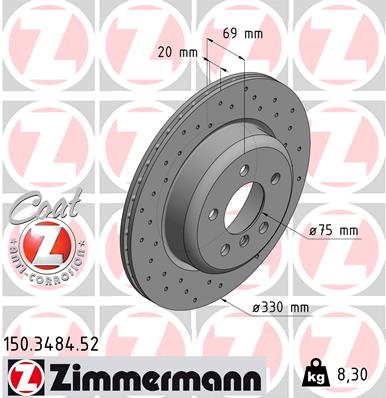 Disc frana ZIMMERMANN 150.3484.52