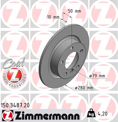 Disc frana ZIMMERMANN 150.3487.20
