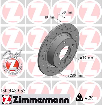 Disc frana ZIMMERMANN 150.3487.52
