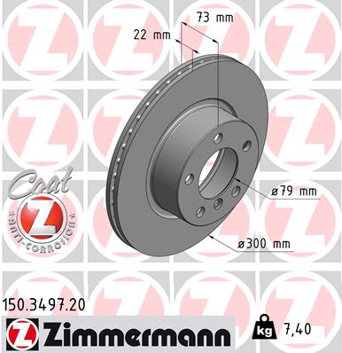 Disc frana ZIMMERMANN 150.3497.20