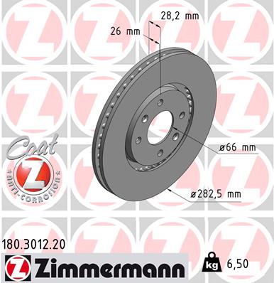 Disc frana ZIMMERMANN 180.3012.20