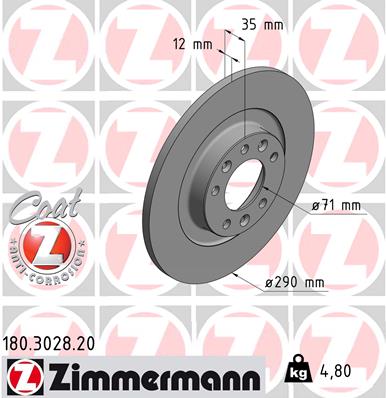 Disc frana ZIMMERMANN 180.3028.20