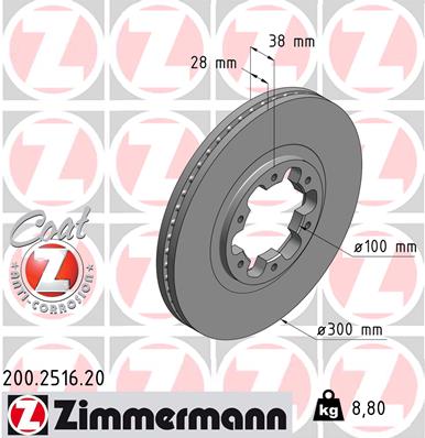 Disc frana ZIMMERMANN 200.2516.20