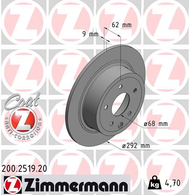 Disc frana ZIMMERMANN 200.2519.20