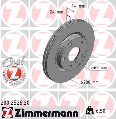 Disc frana ZIMMERMANN 200.2526.20