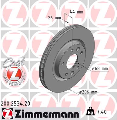 Disc frana ZIMMERMANN 200.2534.20
