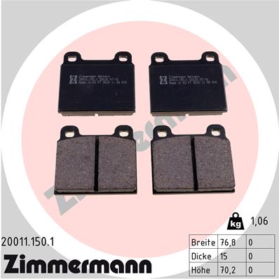 Placute frana ZIMMERMANN 20011.150.1