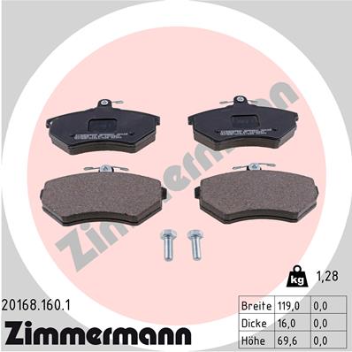 Placute frana ZIMMERMANN 20168.160.1