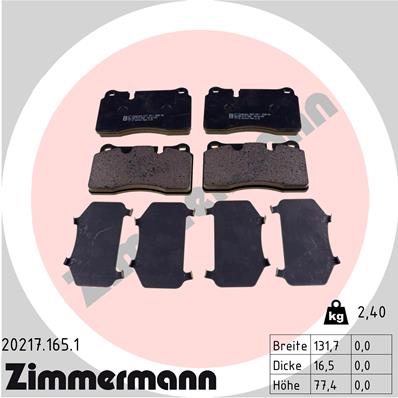 Placute frana ZIMMERMANN 20217.165.1