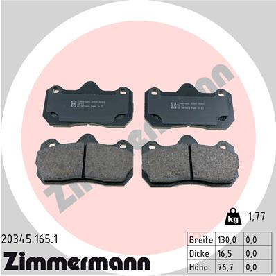 Placute frana ZIMMERMANN 20345.165.1