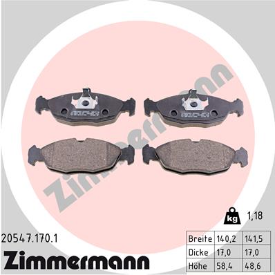Placute frana ZIMMERMANN 20547.170.1