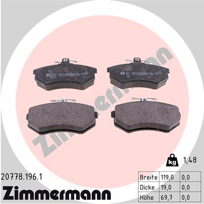 Placute frana ZIMMERMANN 20778.196.1
