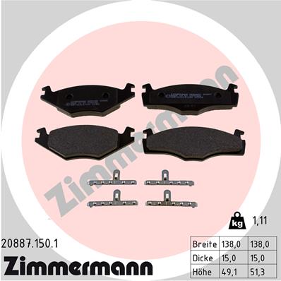 Placute frana ZIMMERMANN 20887.150.1