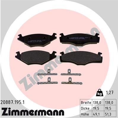 Placute frana ZIMMERMANN 20887.195.1