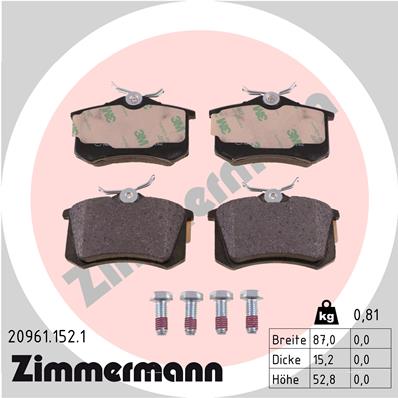 Placute frana ZIMMERMANN 20961.152.1
