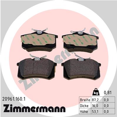 Placute frana ZIMMERMANN 20961.160.1