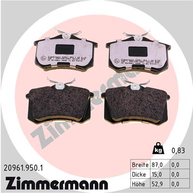 Placute frana ZIMMERMANN 20961.950.1