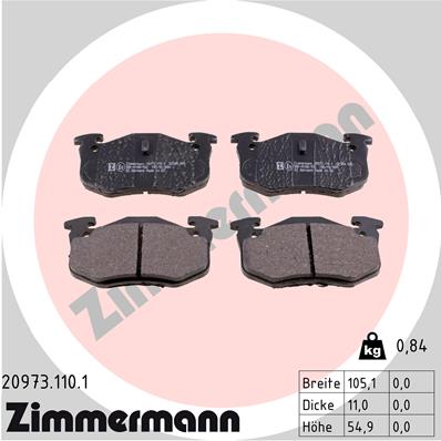 Placute frana ZIMMERMANN 20973.110.1