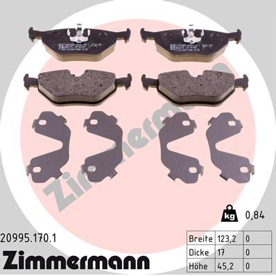 Placute frana ZIMMERMANN 20995.170.1