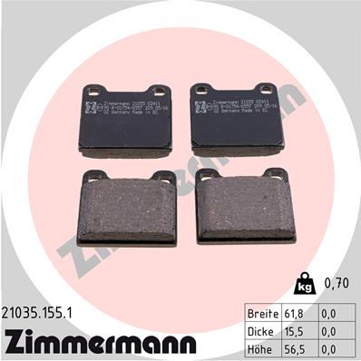 Placute frana ZIMMERMANN 21035.155.1