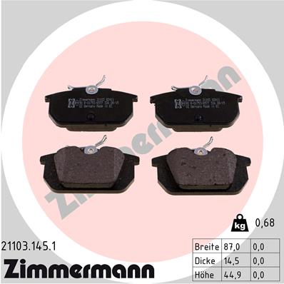 Placute frana ZIMMERMANN 21103.145.1