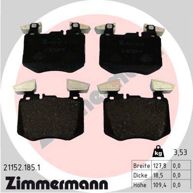 Placute frana ZIMMERMANN 21152.185.1