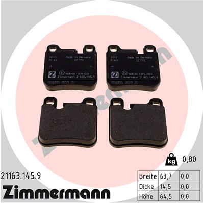 Placute frana ZIMMERMANN 21163.145.9