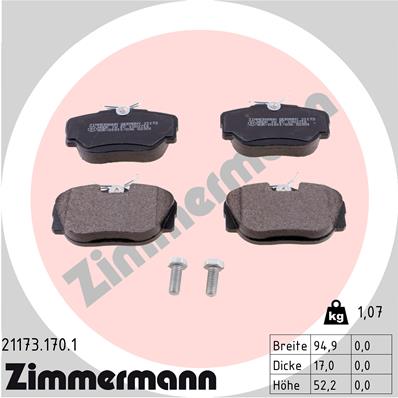 Placute frana ZIMMERMANN 21173.170.1