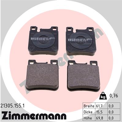 Placute frana ZIMMERMANN 21305.155.1