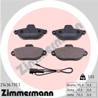 Placute frana ZIMMERMANN 21436.170.1
