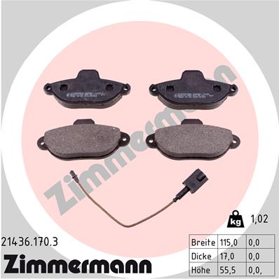 Placute frana ZIMMERMANN 21436.170.3