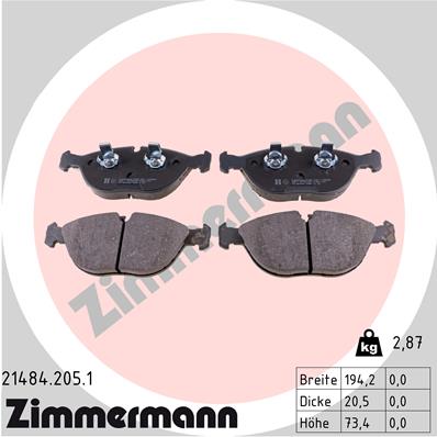 Placute frana ZIMMERMANN 21484.205.1