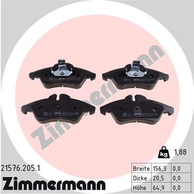 Placute frana ZIMMERMANN 21576.205.1
