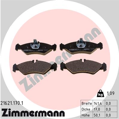 Placute frana ZIMMERMANN 21621.170.1