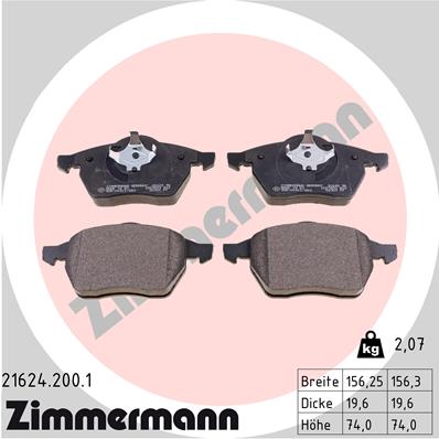 Placute frana ZIMMERMANN 21624.200.1