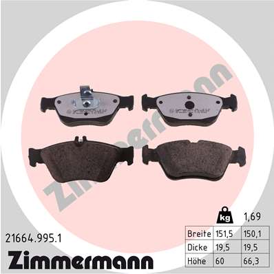 Placute frana ZIMMERMANN 21664.995.1