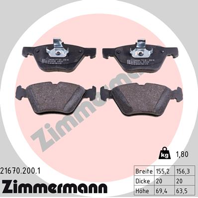 Placute frana ZIMMERMANN 21670.200.1
